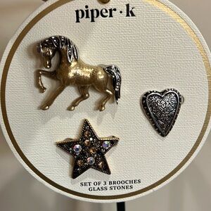 Piper K | Equestrian/Boho Motif Brooch Set